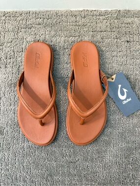 NWT OluKai Tiare Flip Flop Beach Sandals - Fox - Sz 6